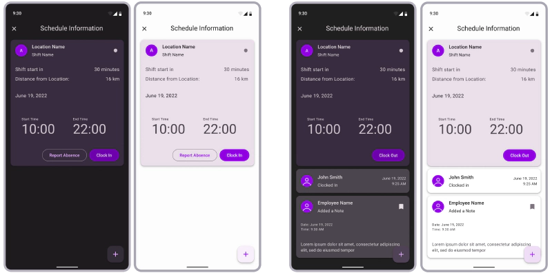 View Schedule and Shift Information